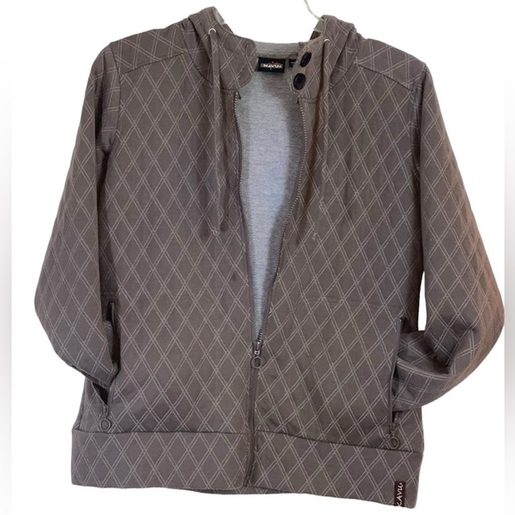 Women’s Kavu , waffle knit quilted hooded jacket, full zip. Size large GUC - Picture 5 of 8